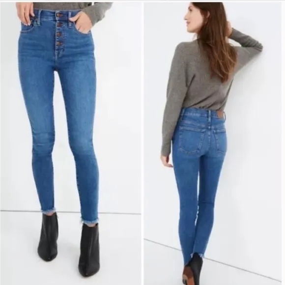 Madewell 10" High Rise Skinny Raw Hem Jeans SIZE:27 - Picture 1 of 15